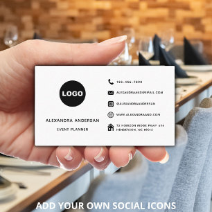 Minimalist Black White Social Media Website Logo Business Card