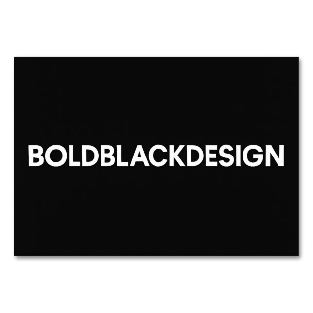 Minimalist Black & White Table Card (Front)