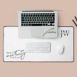 Minimalist Black & White Trendy Monogram Initials<br><div class="desc">Add a personalised touch to your work space with this trendy black and white desk mat with space for your initials or business logo as well as a motivational quote that reads 'Where Creativity Comes To Live'. This simple computer desk mat is perfect to use in your home office or...</div>