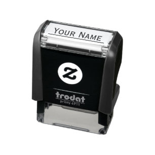 Minimalist Black & White Underscored Custom Name Self-inking Stamp
