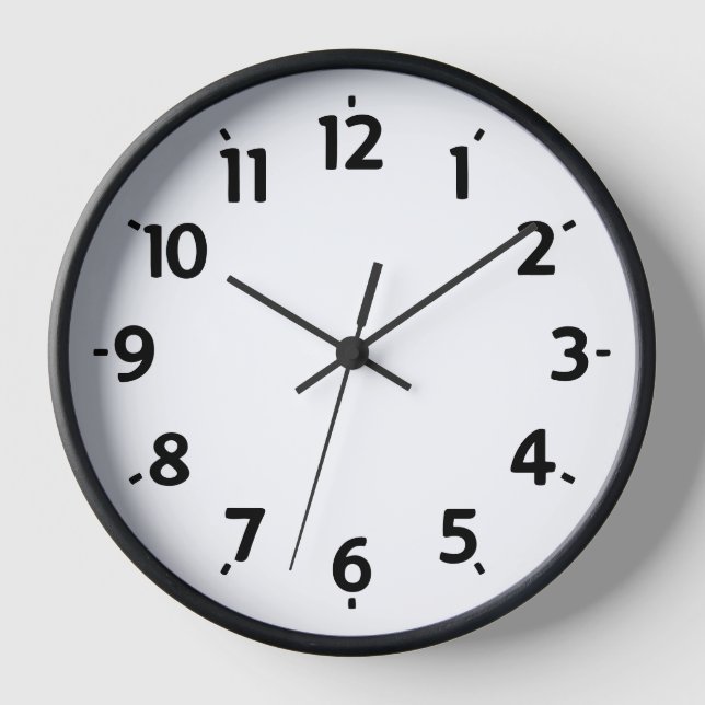 🕰️ Minimalist Black & White Wall Clock – Elegant  (Front)