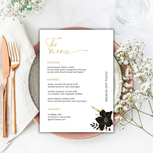 Minimalist Black & White Wedding Drinks Bar Menu (Minimalist Black & White Wedding Drinks Bar Menu)