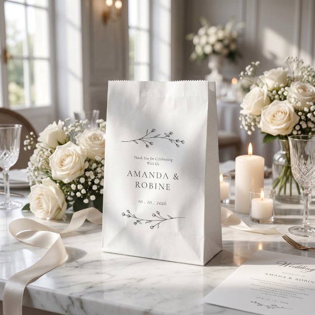 Minimalist Black & White Wedding Favour Bags (Creator Uploaded)
