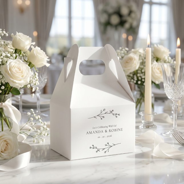 Minimalist Black & White Wedding Favour Box (Creator Uploaded)