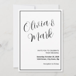 Minimalist Black & White Wedding Invitation