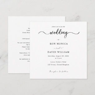 Minimalist Black & White Wedding Invitation