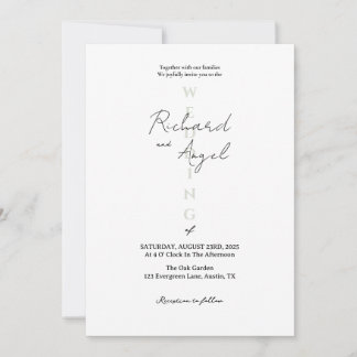 Minimalist Black & White Wedding Invitation