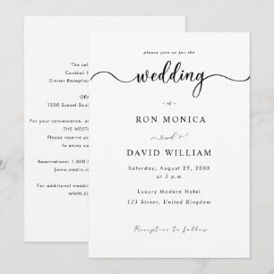 Minimalist Black & White Wedding Invitation