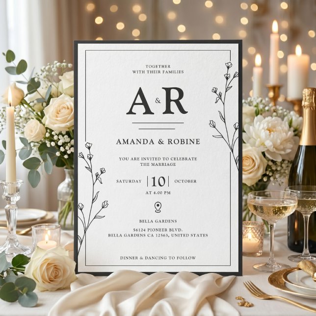 Minimalist Black & White Wedding Invitation (Creator Uploaded)
