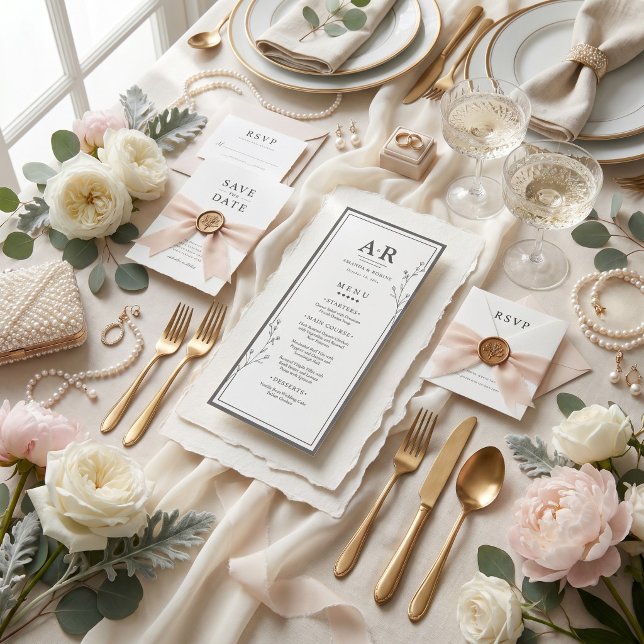 Minimalist Black & White Wedding Menu (Creator Uploaded)