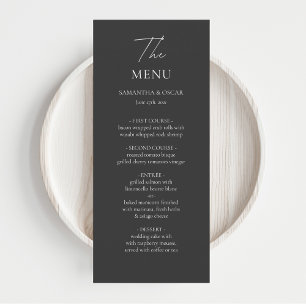 Minimalist Black & White Wedding  Menu