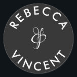 Minimalist Black White Wedding Personalized Names Classic Round Sticker<br><div class="desc">These personalized neutral thank you wedding stickers are a beautiful addition to any wedding celebration. These customizable stickers are designed to add a personal touch to your wedding favors or thank you gifts. They come in various shapes and sizes. These stickers can also be used to label items like invitations,...</div>