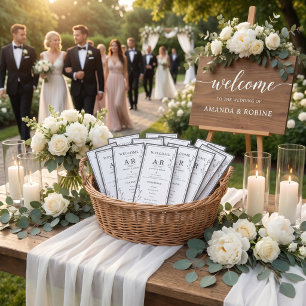 Minimalist Black & White Wedding Programme