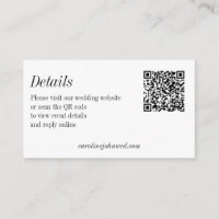Minimalist Black White Wedding QR Code Details