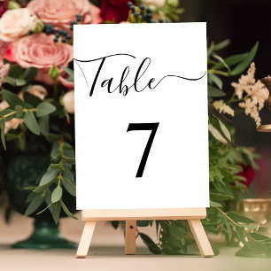 Minimalist Black White Wedding Reception Decorate Table Number