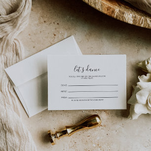 Minimalist Black White Wedding Song Request Card