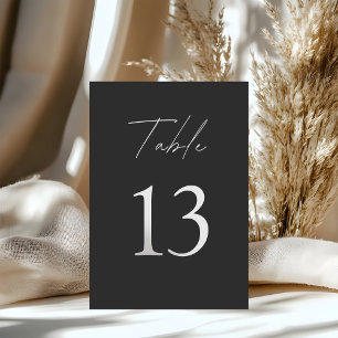 Minimalist Black & White Wedding Table Number