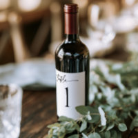 Minimalist Black & White Wedding Table Number