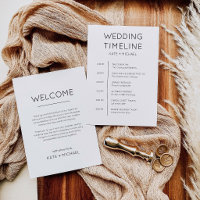 Minimalist Black & White Wedding Timeline Card
