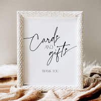 Minimalist Blak and White Script Cards and Gifts