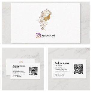 Minimalist Blank White Hair Stylist Business Card