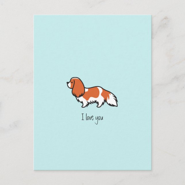 Minimalist Blenheim Cavalier King Charles Spaniel Postcard (Front)