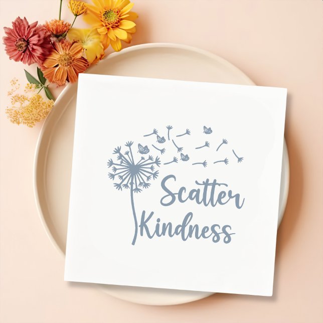 Minimalist Blowing Dandelion Scatter Kindness Napkin (Creator Uploaded)