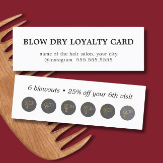 Minimalist Blowout Hair Salon Rewards Loyalty Card