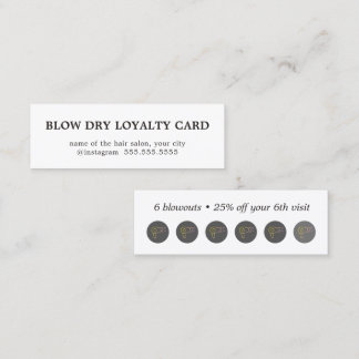 Minimalist Blowout Hair Salon Rewards Loyalty Card
