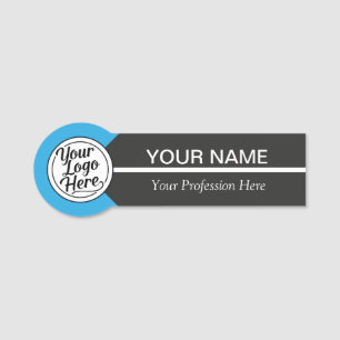 Minimalist Blue Accent Business Name Tag
