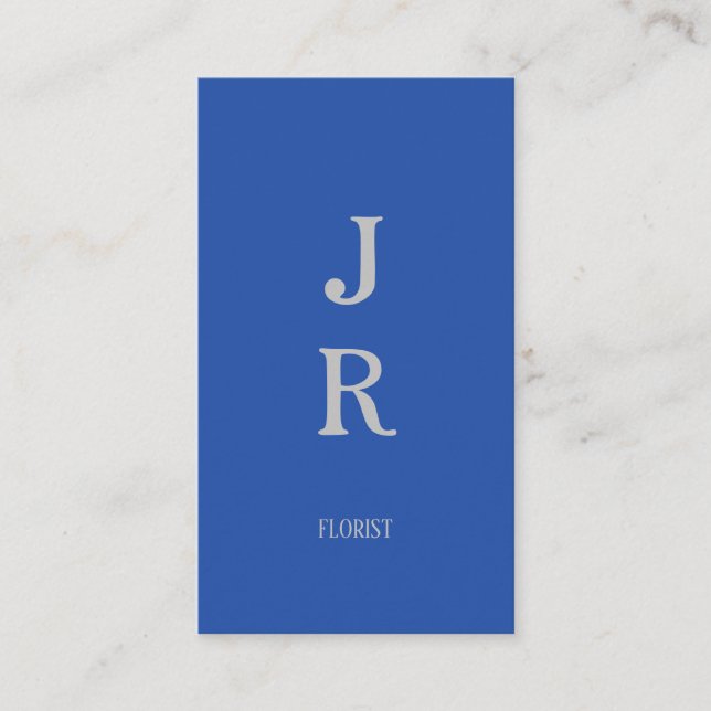 Minimalist blue and grey business card (Front)