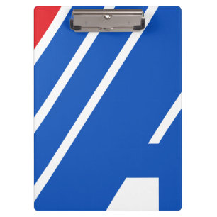 Minimalist Blue and Red Geometric Stripe Clipboard