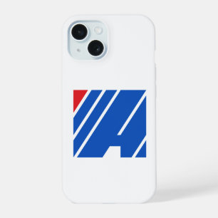 Minimalist Blue and Red Geometric Stripe iPhone 15 Case