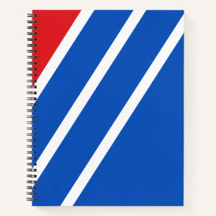 Minimalist Blue and Red Geometric Stripe Notebook