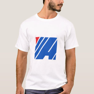 Minimalist Blue and Red Geometric Stripe T-Shirt