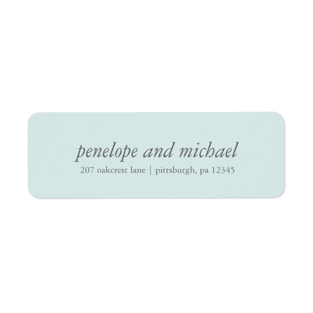Minimalist Blue and White Wedding Address Labels (Front)