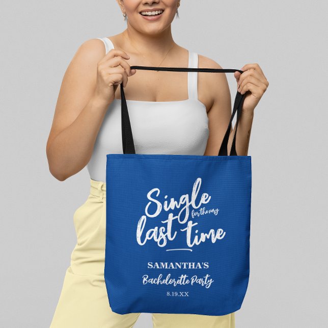 Minimalist Blue Bachelorette Party Tote Bag (Creator Uploaded)
