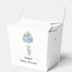 Minimalist Blue Balloons Boy Baby Shower Favour Box
