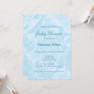 Minimalist Blue Balloons Boy Baby Shower Invitation