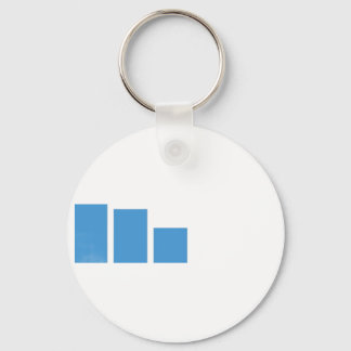 Minimalist Blue Bar Chart Address Label Key Ring