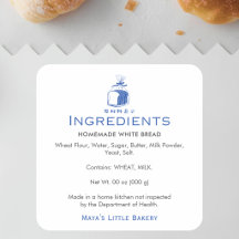 Minimalist Blue Bread Loaf Ingredients Product