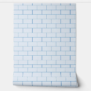 Minimalist Blue Brick Pattern Design Wallpaper