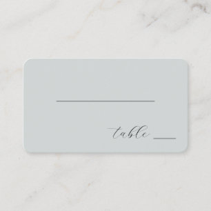 Minimalist Blue Calligraphy Place Card