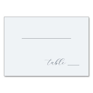 Minimalist Blue Calligraphy Table Number