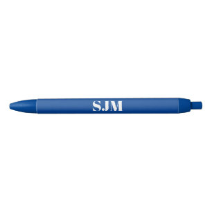 Minimalist blue Custom monogram initials name Ink Pen