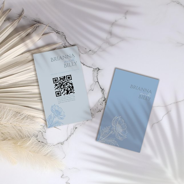 Minimalist Blue Floral Wedding Enclosure Card (Creator Uploaded)