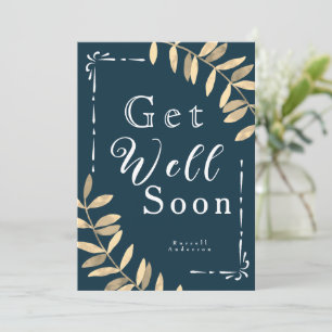Minimalist Blue Get Well Soon Card