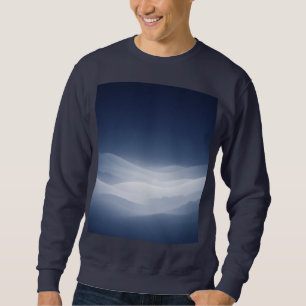Minimalist Blue Gradient Landscape Graphic Men’s Sweatshirt