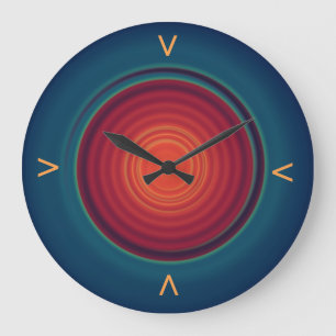 Minimalist Blue/Green with Red Centre> Wall Clock