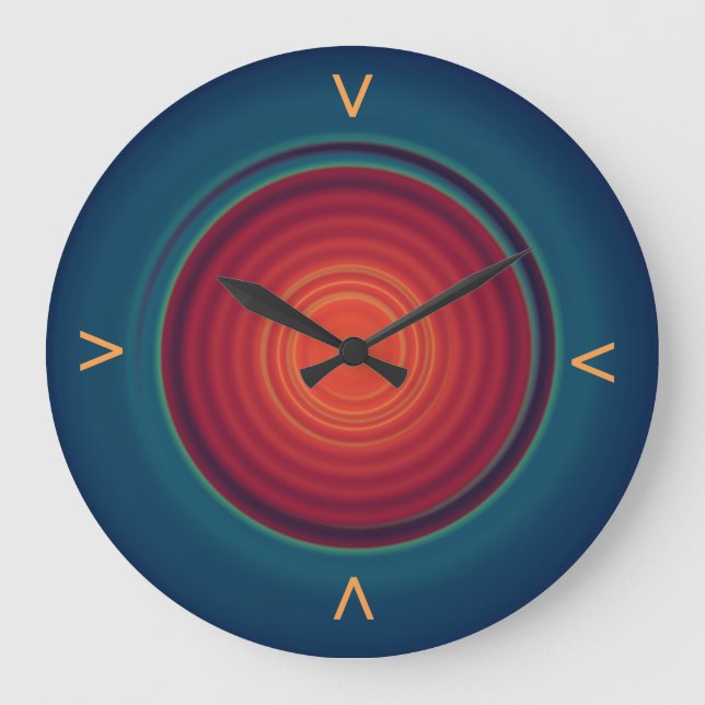 Minimalist Blue/Green with Red Centre> Wall Clock (Front)